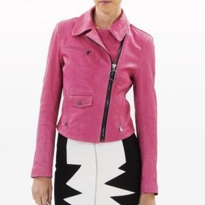 Kelly Wearstler Pink NEWTON Leather Biker Jacket